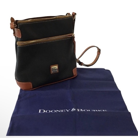 Dooney & Bourke Handbags - Dooney & Bourke Black Pebbled Leather Crossbody w/Dust Bag & Registration Card